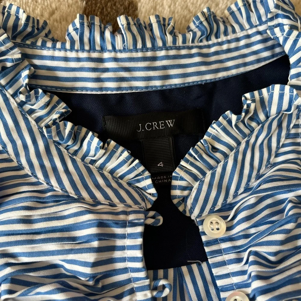 J Crew Striped Tuxedo Sleeveless Top 4 - Picture 5 of 10